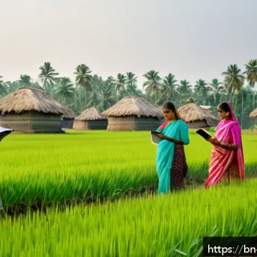 소셜 임팩트 측정의 신뢰성 확보 방법 - A detailed scene of a diverse Bengali rural community participating in a social impact field study: ...